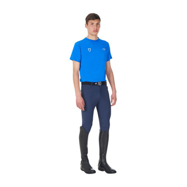 T-shirt uomo Equestro x FISE taglio slim maniche corte Blu di Savoia T-shirt uomo Equestro x FISE taglio slim maniche corte Blu di Savoia