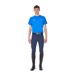 T-shirt uomo Equestro x FISE taglio slim maniche corte Blu di Savoia T-shirt uomo Equestro x FISE taglio slim maniche corte Blu di Savoia