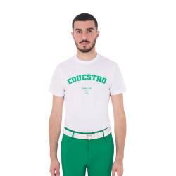 T-shirt uomo Equestro Horse Club in cotone a maniche corte Bianco T-shirt uomo Equestro Horse Club in cotone a maniche corte Bianco