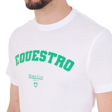 T-shirt uomo Equestro Horse Club in cotone a maniche corte Bianco T-shirt uomo Equestro Horse Club in cotone a maniche corte Bianco