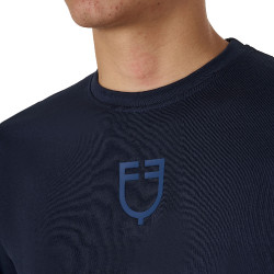 T-shirt uomo Equestro basic con logo tono su tono a maniche corte Marina Blu marino