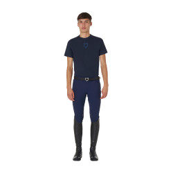 T-shirt uomo Equestro basic con logo tono su tono a maniche corte Marina Blu marino