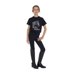 T-shirt da bambina Equestro Ready To The Party in cotone con strass a maniche corte Nero