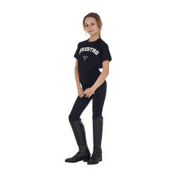 T-shirt da bambina Equestro Horse Club in cotone a maniche corte Nero T-shirt da bambina Equestro Horse Club in cotone a maniche corte Nero