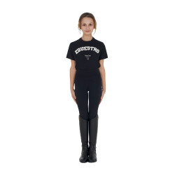 T-shirt da bambina Equestro Horse Club in cotone a maniche corte Nero T-shirt da bambina Equestro Horse Club in cotone a maniche corte Nero