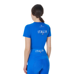T-shirt da donna Equestro x FISE vestibilità slim maniche corte Blu di Savoia