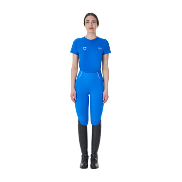 T-shirt da donna Equestro x FISE vestibilità slim maniche corte Blu di Savoia