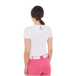T-shirt da donna Equestro So Lovely in cotone a maniche corte Bianco T-shirt da donna Equestro So Lovely in cotone a maniche corte Bianco