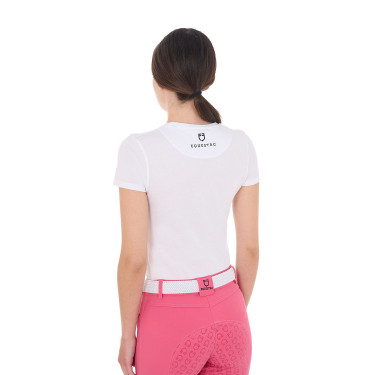 T-shirt da donna Equestro So Lovely in cotone a maniche corte Bianco T-shirt da donna Equestro So Lovely in cotone a maniche corte Bianco
