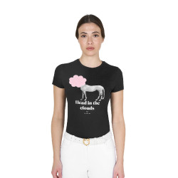 T-shirt equitazione donna Equestro Head in the Clouds