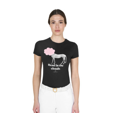 T-shirt equitazione donna Equestro Head in the Clouds