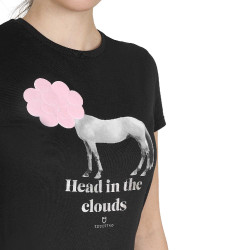 T-shirt equitazione donna Equestro Head in the Clouds