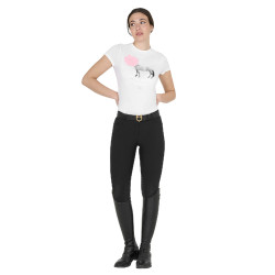T-shirt da donna Equestro Head In The Clouds in cotone a maniche corte Bianco