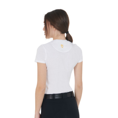 T-shirt donna Equestro taglio slim stampato Moonlight maniche corte Bianco T-shirt donna Equestro taglio slim stampato Moonlight maniche corte Bianco