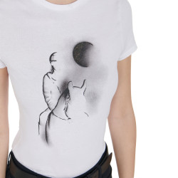 T-shirt donna Equestro taglio slim stampato Moonlight maniche corte Bianco T-shirt donna Equestro taglio slim stampato Moonlight maniche corte Bianco