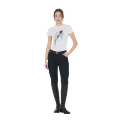 T-shirt donna Equestro taglio slim stampato Moonlight maniche corte Bianco T-shirt donna Equestro taglio slim stampato Moonlight maniche corte Bianco