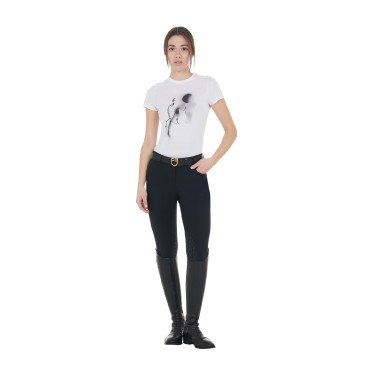 T-shirt donna Equestro taglio slim stampato Moonlight maniche corte Bianco T-shirt donna Equestro taglio slim stampato Moonlight maniche corte Bianco