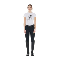 T-shirt donna Equestro taglio slim stampato Moonlight maniche corte Bianco T-shirt donna Equestro taglio slim stampato Moonlight maniche corte Bianco