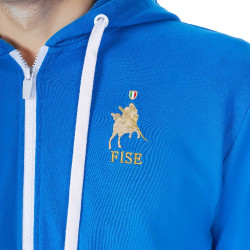 Felpa in pile da uomo Equestro x FISE Blu di Savoia Felpa in pile da uomo Equestro x FISE Blu di Savoia
