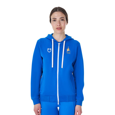 Felpa in pile da donna Equestro x FISE Blu di Savoia
