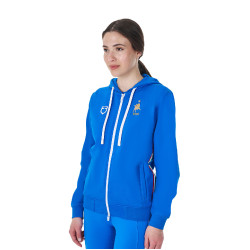 Felpa in pile da donna Equestro x FISE Blu di Savoia