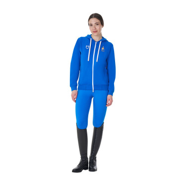 Felpa in pile da donna Equestro x FISE Blu di Savoia