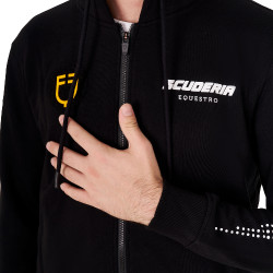 Felpa uomo con cappuccio Equestro Scuderia Nero