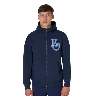 Felpa da uomo Equestro EQ con zip frontale Blazer marine Blu marino