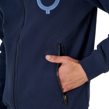 Felpa da uomo Equestro EQ con zip frontale Blazer marine Blu marino