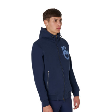 Felpa da uomo Equestro EQ con zip frontale Blazer marine Blu marino