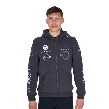 Felpa uomo equitazione Equestro con cappuccio zip