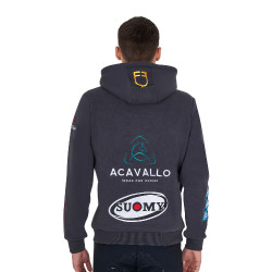 Felpa uomo equitazione Equestro con cappuccio zip