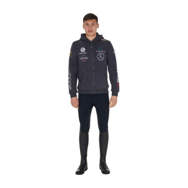 Felpa uomo equitazione Equestro con cappuccio zip