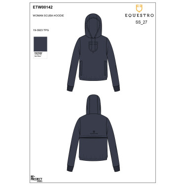 Felpa da donna Equestro con inserti Blazer marine Blu marino