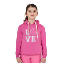 Felpa con cappuccio da ragazza Equestro Winter Love Rosa castello