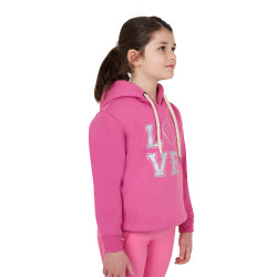 Felpa con cappuccio da ragazza Equestro Winter Love Rosa castello