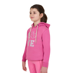 Felpa con cappuccio da ragazza Equestro Winter Love Rosa castello