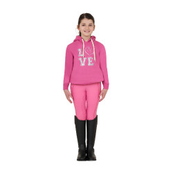 Felpa con cappuccio da ragazza Equestro Winter Love Rosa castello