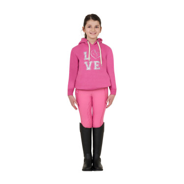 Felpa con cappuccio da ragazza Equestro Winter Love Rosa castello