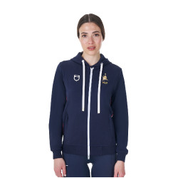 Felpa con cappuccio da donna Equestro x FISE Blazer marine Blu marino