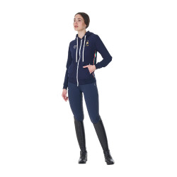 Felpa con cappuccio da donna Equestro x FISE Blazer marine Blu marino