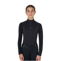 Sottostrato unisex per bambini Equestro in tessuto tecnico Nero / nero