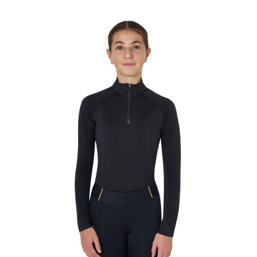 Sottostrato unisex per bambini Equestro in tessuto tecnico Nero / nero