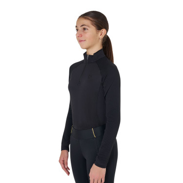Sottostrato unisex per bambini Equestro in tessuto tecnico Nero / nero