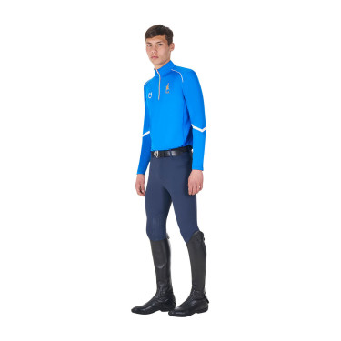 Sottostrato da allenamento uomo Equestro x FISE Blu di Savoia