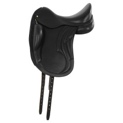 Sella da dressage monoflap Equestro in pelle Nero