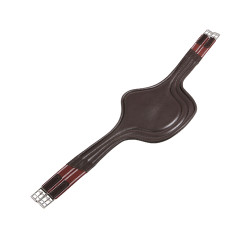 Sottopancia da salto Equestro in pelle con proteggi-fibbia Marrone scuro Sottopancia da salto Equestro in pelle con proteggi-fibbia Marrone scuro