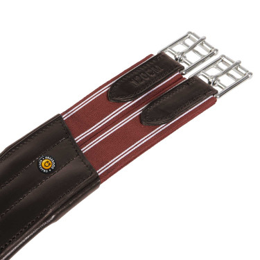 Sottopancia da salto Equestro in pelle con proteggi-fibbia Marrone scuro Sottopancia da salto Equestro in pelle con proteggi-fibbia Marrone scuro