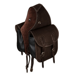 Borsa da sella Pool's Bisaccia Handtooled Marrone scuro Borsa da sella Pool's Bisaccia Handtooled Marrone scuro