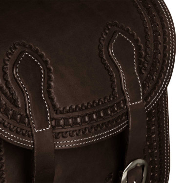 Borsa da sella Pool's Bisaccia Handtooled Marrone scuro Borsa da sella Pool's Bisaccia Handtooled Marrone scuro